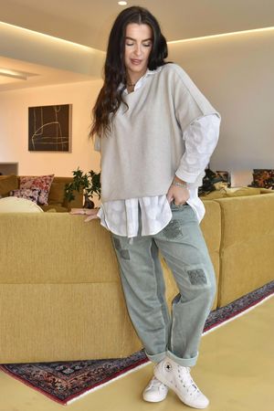 Anine Soft Touch Patch Jogger Washed Khaki